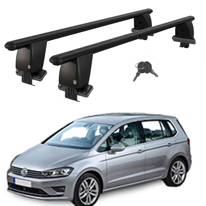 Roof Bars For Cars Without Rails For VwGolf VII Sportsvan 2014-2019 Lockable Black 2 Pcs