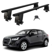 Roof Bars For Cars Without Rails For Audi Q2 Ga 2016+ Lockable Black 2 Pcs