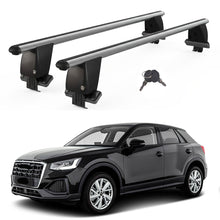 Roof Bars For Cars Without Rails For Audi Q2 Ga 2016+ Lockable Grey 2 Pcs