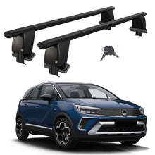Roof Bars For Cars Without Rails For Vauxhall Crossland 2020+ Lockable Black 2 Pcs