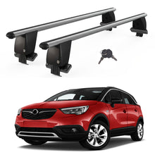 Roof Bars For Cars Without Rails For Vauxhall Crossland X 2017-2020 Lockable Grey 2 Pcs
