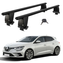 Roof Bars For Cars Without Rails For Renault Megane Iv 2016+ Lockable Black 2 Pcs