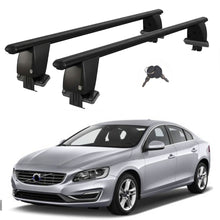 Roof Bars For Cars Without Rails For Volvo S60 Y20 2010-2018 Lockable Black 2 Pcs