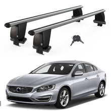 Roof Bars For Cars Without Rails For Volvo S60 Y20 2010-2018 Lockable Grey 2 Pcs