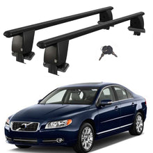 Roof Bars For Cars Without Rails For Volvo S80 2006-2016 Lockable Black 2 Pcs