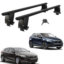 Roof Bars For Cars Without Rails For Volvo V40 2012+ Lockable Black 2 Pcs