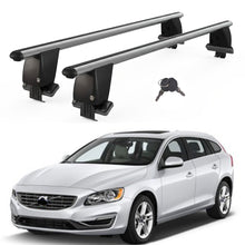 Roof Bars For Cars Without Rails For Volvo V60/V60 Cross Country 2010-2018 Lockable Grey 2 Pcs