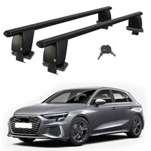 Roof Bars For Cars Without Rails For Audi A3 8Y Sportback 2020+ Lockable Black 2 Pcs