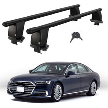 Roof Bars For Cars Without Rails For Audi A8 D5/4N 2017 2017+ Lockable Black 2 Pcs