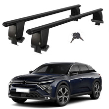 Roof Bars For Cars Without Rails For Citroen C5 X E43 2021+ Lockable Black 2 Pcs
