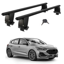 Roof Bars For Cars Without Rails For Ford Focus IV 2018+ Lockable Black 2 Pcs