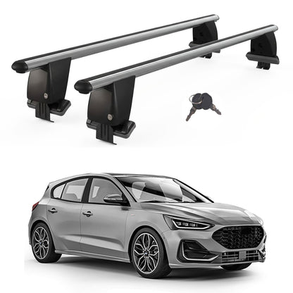 Roof Bars For Cars Without Rails For Ford Focus IV 2018+ Lockable Grey 2 Pcs