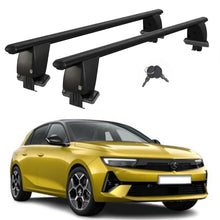 Roof Bars For Cars Without Rails For Vauxhall Astra L 2021+ Lockable Black 2 Pcs
