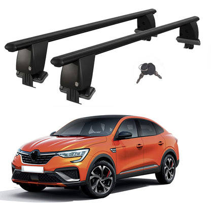 Roof Bars For Cars Without Rails For Renault Arkana 2020+ Lockable Black 2 Pcs