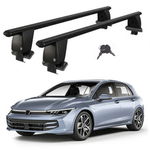 Roof Bars For Cars Without Rails For VwGolf VIII 2019+ Lockable Black 2 Pcs