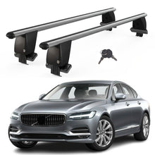 Roof Bars For Cars Without Rails For Volvo S90 2016+ Lockable Grey 2 Pcs