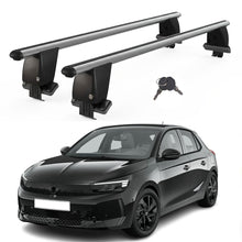 Roof Bars For Cars Without Rails For Vauxhall Corsa F 2019+ Lockable Grey 2 Pcs