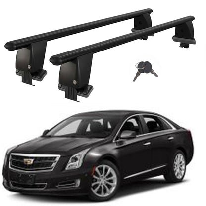 Roof Bars For Cars Without Rails For Cadillac Xts 2013-2019 Lockable Black 2 Pcs