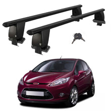 Roof Bars For Cars Without Rails For Ford Fiesta VI 2008-2013 Lockable Black 2 Pcs
