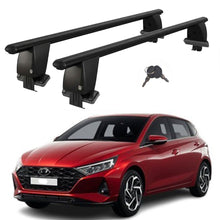 Roof Bars For Cars Without Rails For Hyundai I20 Bc3 2020+ Lockable Black 2 Pcs