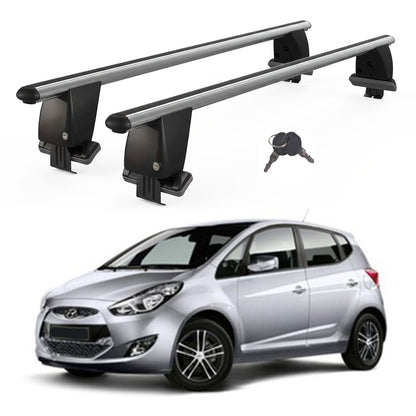Roof Bars For Cars Without Rails For Hyundai IX20 2010+ Lockable Grey 2 Pcs