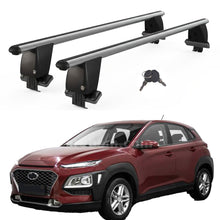 Roof Bars For Cars Without Rails For Hyundai Kona 2017+ Lockable Grey 2 Pcs