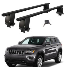 Roof Bars For Cars Without Rails For Jeep G. Cherokee Wk2 2010-2018 Lockable Black 2 Pcs