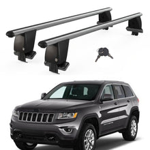 Roof Bars For Cars Without Rails For Jeep Grand Cherokee Wk2 2010-2018 Lockable Grey 2 Pcs