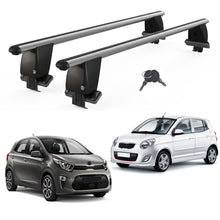 Roof Bars For Cars Without Rails For Kia Picanto JA 2017+ Lockable Grey 2 Pcs