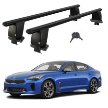 Roof Bars For Cars Without Rails For Kia Stinger 2018-2024 Lockable Black 2 Pcs