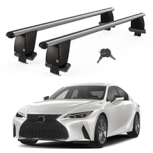 Roof Bars For Cars Without Rails For Lexus Is Xe30 2013+ Lockable Grey 2 Pcs