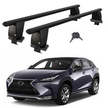 Roof Bars For Cars Without Rails For Lexus Nx Az10 2014-2017 Lockable Black 2 Pcs