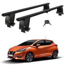 Roof Bars For Cars Without Rails For Nissan Micra/March K14 2017+ Lockable Black 2 Pcs