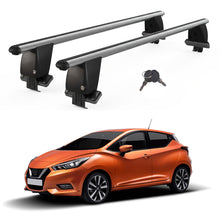 Roof Bars For Cars Without Rails For Nissan Micra/March K14 2017+ Lockable Grey 2 Pcs