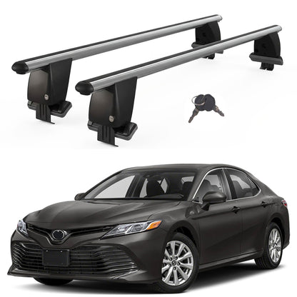Roof Bars For Cars Without Rails For Toyota Camry Xv70 2017+ Lockable Grey 2 Pcs