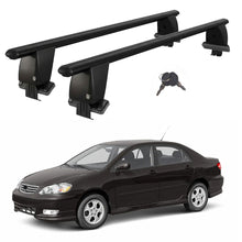 Roof Bars For Cars Without Rails For Toyota Corolla E120 Saloon 2000-17 Lockable Black 2 Pcs