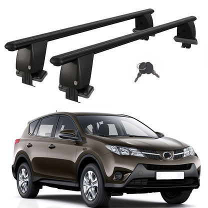 Roof Bars For Cars Without Rails For Toyota Rav 4 XA40 2013-2018 Lockable Black 2 Pcs