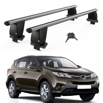 Roof Bars For Cars Without Rails For Toyota Rav 4 XA40 2013-2018 Lockable Grey 2 Pcs