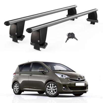 Roof Bars For Cars Without Rails For Toyota Verso 2009-2018 Lockable Grey 2 Pcs