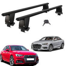 Roof Bars For Cars Without Rails For Audi A4 B9/8W 2015-2019 Lockable Black 2 Pcs