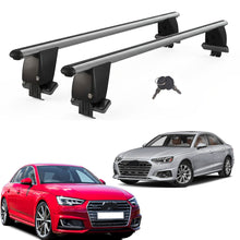 Roof Bars For Cars Without Rails For Audi A4 B9/8W 2015-2019 Lockable Grey 2 Pcs