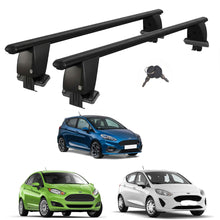 Roof Bars For Cars Without Rails For Ford Fiesta VI 2013+ Lockable Black 2 Pcs