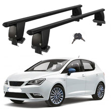 Roof Bars For Cars Without Rails For Seat Ibiza IV 2008-2017 Lockable Black 2 Pcs