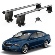 Roof Bars For Cars Without Rails For Skoda Octavia III 5E 2013+ Lockable Grey 2 Pcs