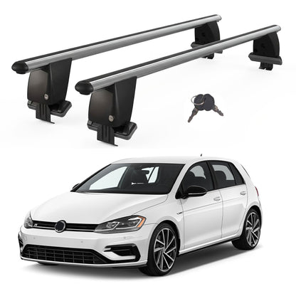 Roof Bars For Cars Without Rails For Vw Golf Vıı 5G Hatchback 2012-2019 Lockable Grey 2 Pcs