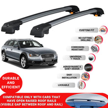 Roof Bar for Audi A4 Allroad (B8) 2008-2015 Lockable Roof Rack Cross Bars 2 Pcs Grey