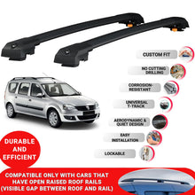 Roof Bar for Dacia Logan MCV 2007-2012 Lockable Roof Rack Cross Bars 2 Pcs Black