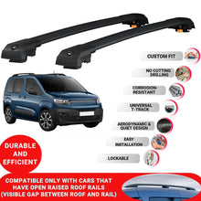 Roof Bar for Fiat Doblo(K9) 2023+ Lockable Roof Rack Cross Bars 2 Pcs Black