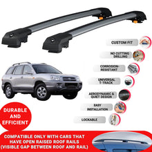 Roof Bar for Hyundai Santa Fe 2001-2006 Lockable Roof Rack Cross Bars 2 Pcs Grey