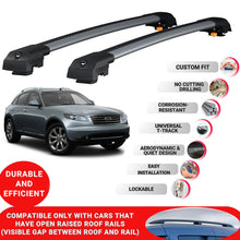 Roof Bar for Infiniti Fx (S50) 2003-2008 Lockable Roof Rack Cross Bars 2 Pcs Grey